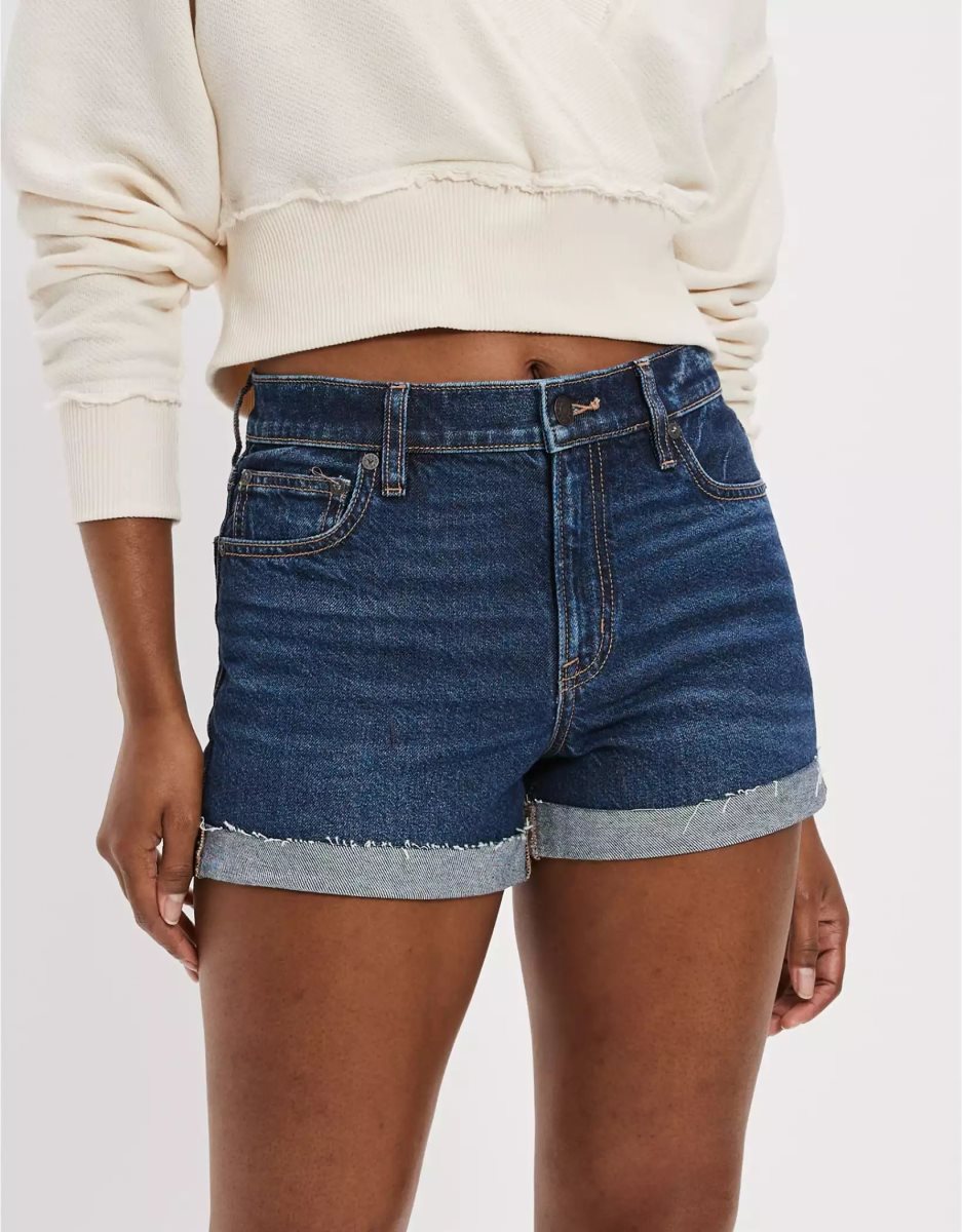 Shorts American Eagle AE Strigid Denim '90s Boyfriend Indigo Foncé Femme | ZPW-33705920